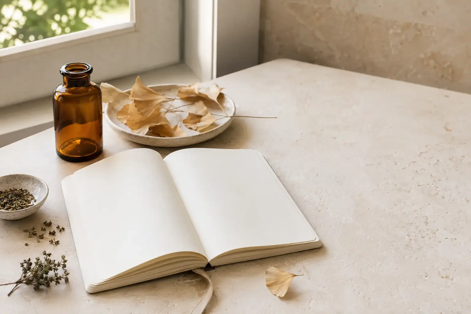 A calm naturopathy consultation still life